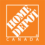 A home depot canada logo on an orange background.