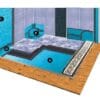 A diagram of the floor in a bathroom.